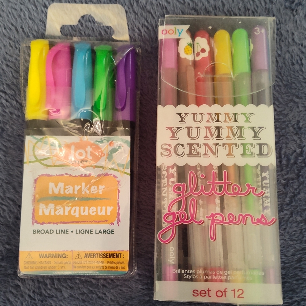 NEW!! Yummy Yummy Scented Gel Pens (12) & Marker Set (5)